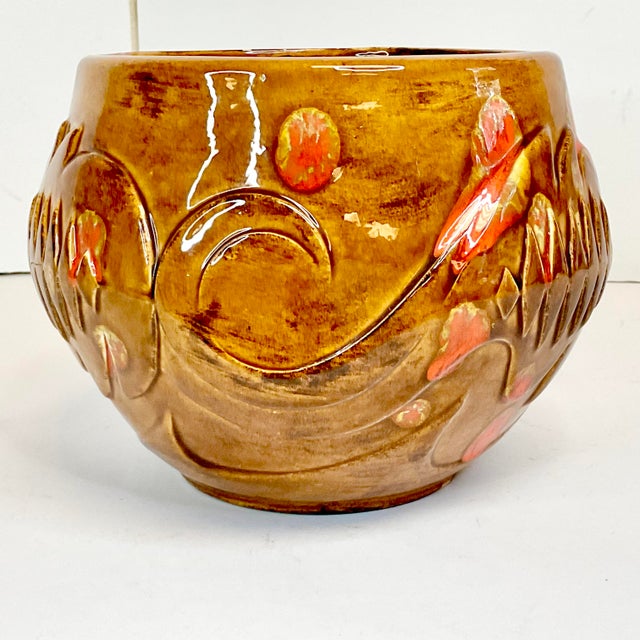 1970s Vintage Southwestern Americana Folk Art Ceramic Planter. For Sale - Image 6 of 9