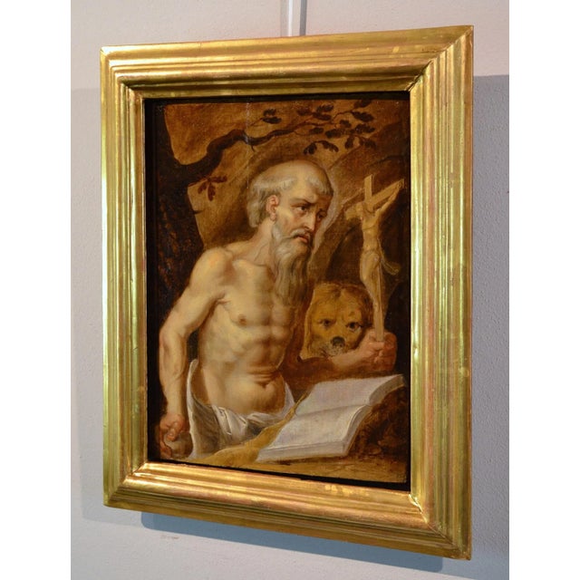 Follower of Prospero Fontana, Saint Jerome, 1590, Oil on Board For Sale - Image 13 of 15