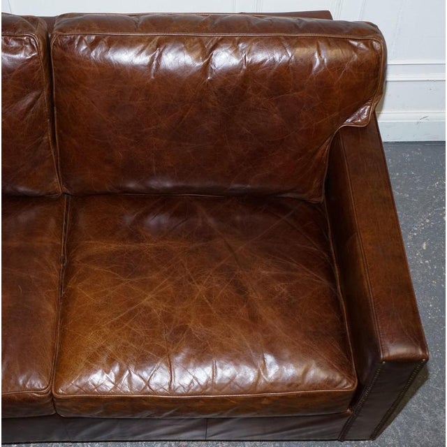 Viscount Sofa in Brown Leather from Timothy Oulton For Sale - Image 10 of 15