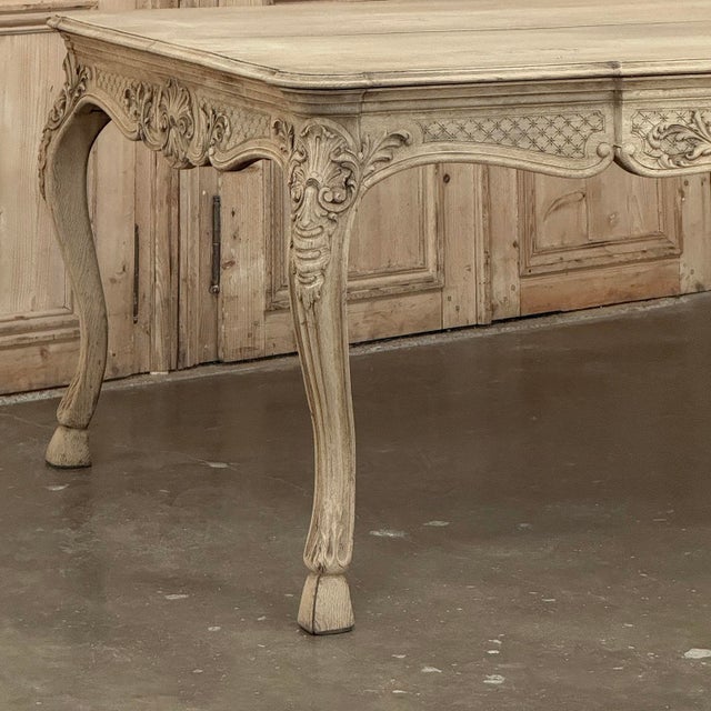 Antique Country French Liégeoise Régence Stripped Oak Dining Table or Writing Desk For Sale - Image 11 of 18