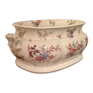 Antique 19th Century Minton B.B. New Stone Porcelain Foot Bath or Jardiniere
