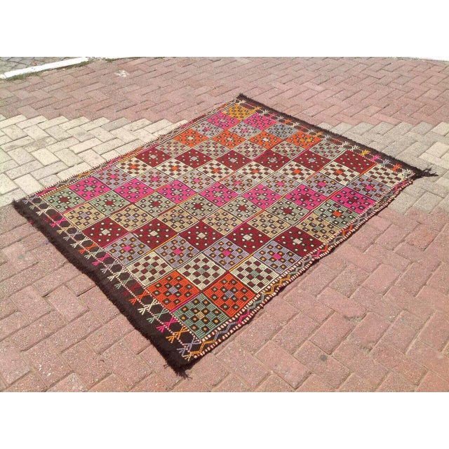Mission Turkish Vintage Kilim Rug - 4'9" X 6'2" For Sale - Image 3 of 7