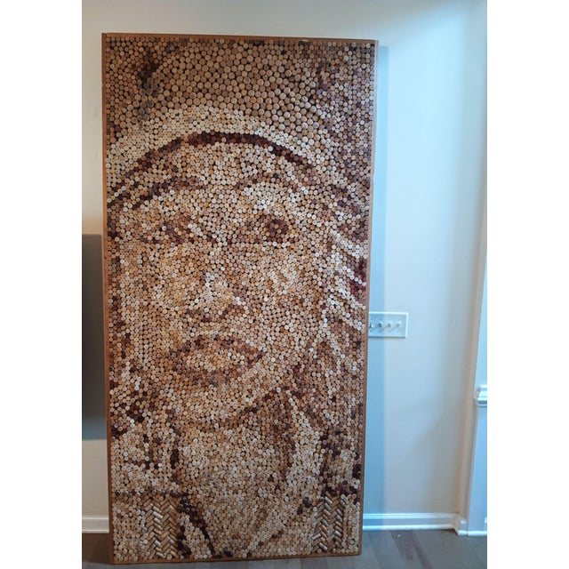 Stunning One-of-a-Kind Large-Scale Mosaic Portraits From 1000s of Natural Corks That Merge Luxury Wine Culture With Sustainable Fine Art For Sale In Raleigh - Image 6 of 12