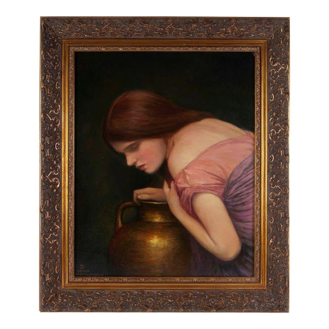 Dirk Foslien "Nymph After John William Waterhouse" Oil on Board For Sale