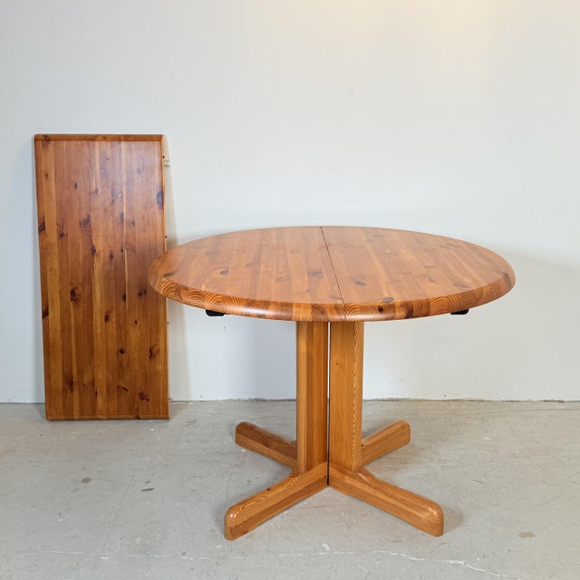 Wood Danish Style Oval Extendable Pine Dining Table, 1970s For Sale - Image 7 of 12