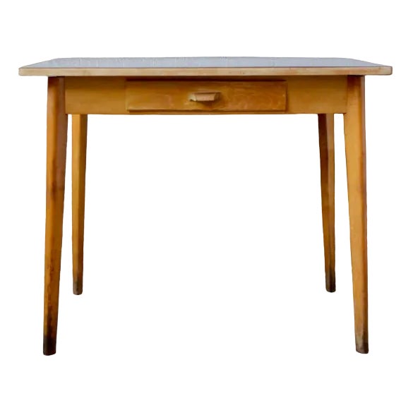 Vintage Formica Table with Compass Legs, 1960s For Sale