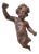 Antique Spanish Walnut Cherub on Custom Iron Stand For Sale