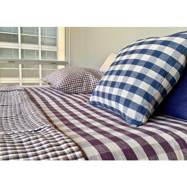 English Modernplum Wales Check Marine - by the Yard For Sale - Image 3 of 3