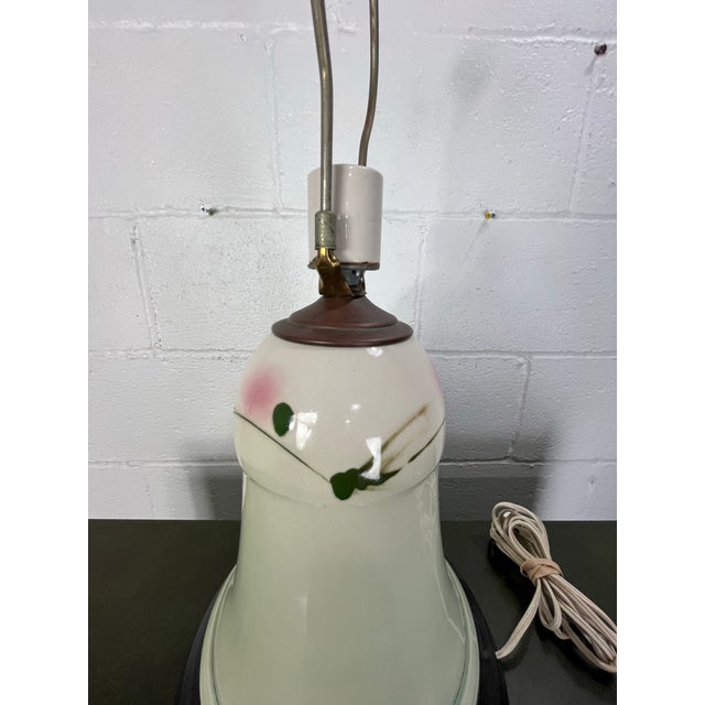 Vintage Hand-Painted Studio Pottery Ceramic Table Lamp With Abstract Motif For Sale - Image 9 of 9