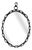 Oval Brutalist Chain Mirror, 1950 For Sale