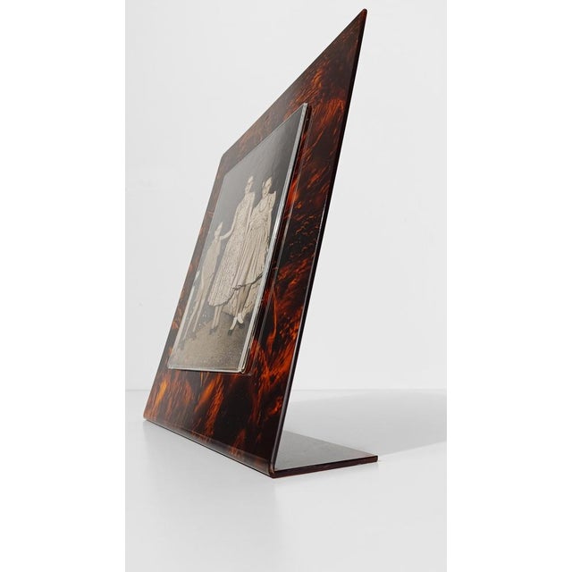 Large Picture Frame in Tortoiseshell Effect Acrylic Glass, Italy, 1970s For Sale - Image 9 of 18