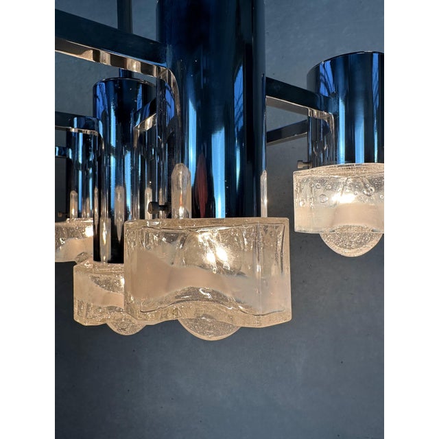 Glass Vintage Italian Design Chandelier For Sale - Image 7 of 11