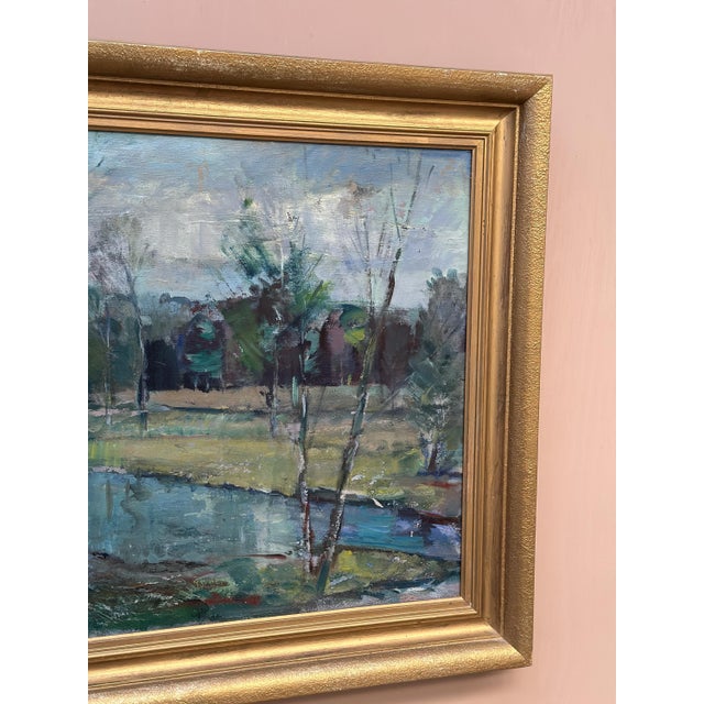Hugo Carlberg, Obscured by Trees, 1920s-1940s, Oil on Canvas For Sale - Image 4 of 17