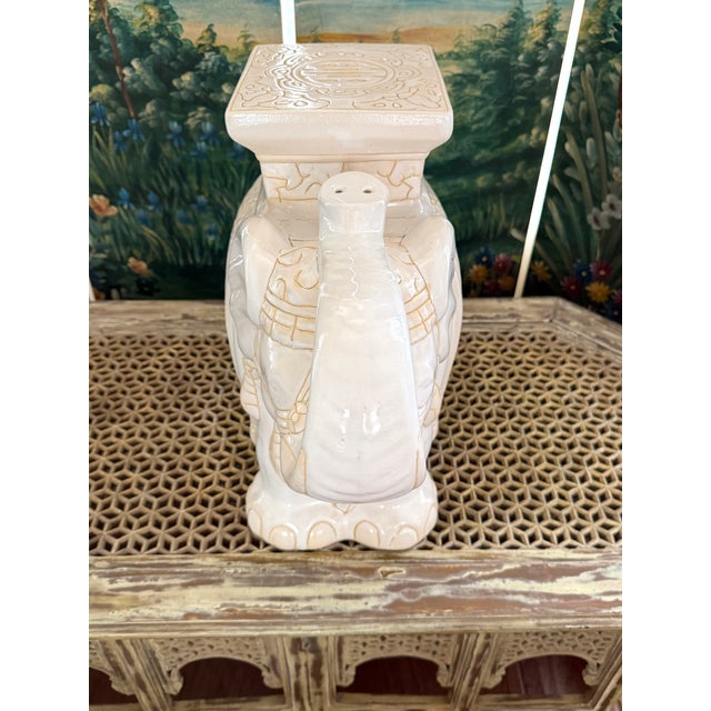 Ceramic Mid Century Ceramic Elephant Garden Stool or Plant Stand For Sale - Image 7 of 13