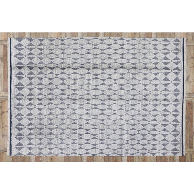 Gray Vintage Modern Gray Moroccan Rug, 09'02 X 13'04 For Sale - Image 8 of 9