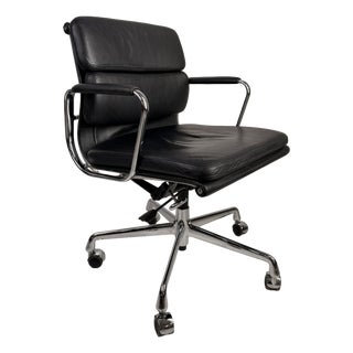 Leather and Chrome Soft Pad Chair by Charles and Ray Eames for Vitra, 1960s For Sale