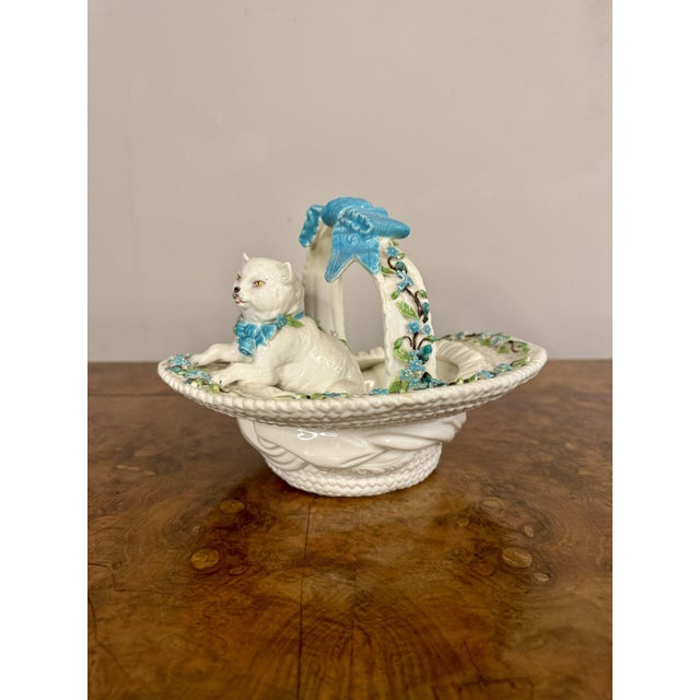 Antique Victorian Porcelain Basket, 1860 For Sale - Image 4 of 8