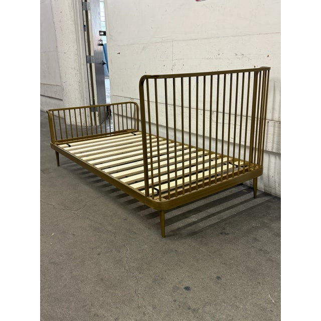 Crate & Barrel Wembley Kids Twin Antique Brass Bed For Sale In San Francisco - Image 6 of 12