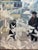 A Large Middle Eastern Oil on Canvas Painting of a Men Feeding Pigeons For Sale - Image 4 of 7