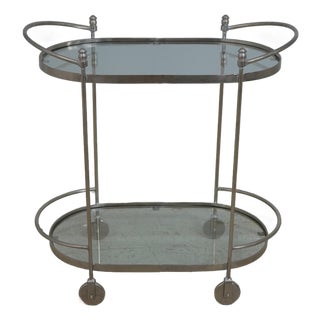 Steel Modern Design Glass Top Serving Tea Dessert Cart For Sale