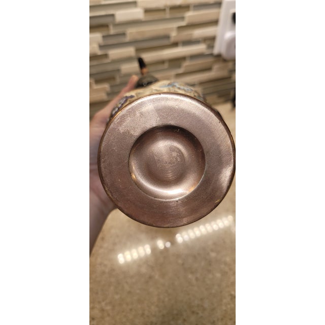 Metal Vintage Turkish Copper & Enamel Evil Eye Ewer | Hand-Painted Nazar Decorative Vessel, 1970s For Sale - Image 7 of 10