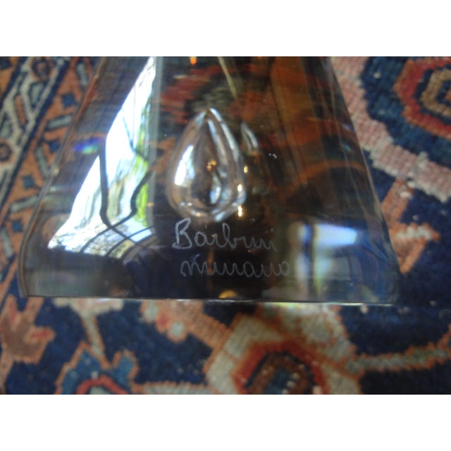 Glass Murano Glass Geometric Sculpture Signed Barbini For Sale - Image 7 of 9