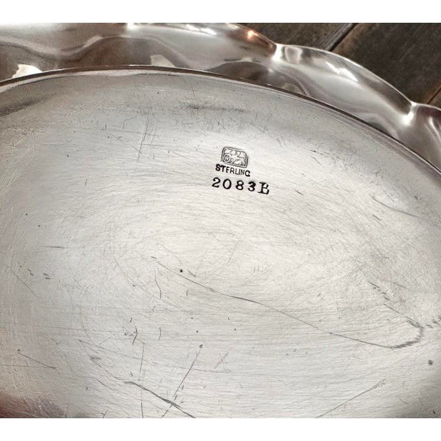 Sterling Silver Bowl Vintage Centerpiece Fruit Bowl Etched For Sale - Image 9 of 11