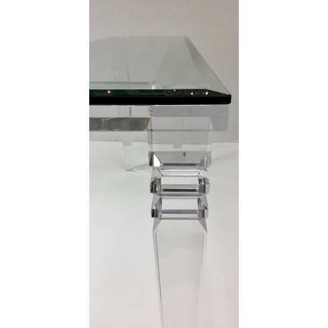 Contemporary Venetian Acrylic and Glass Console Table For Sale In Atlanta - Image 6 of 7