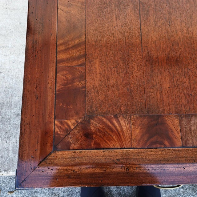 MCM Vintage Wood Inlay Extendable Coffee Table Rolling For Sale - Image 16 of 17