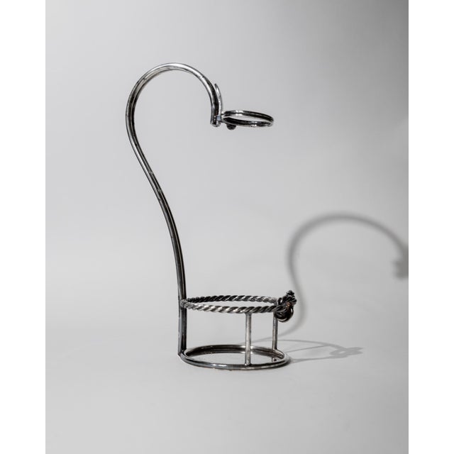 Vintage Italian Silver Plated Wine Bottle Holder by Serra Roma, 1930s For Sale - Image 6 of 14