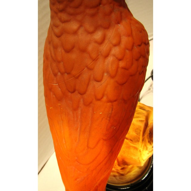 Rare Original Tiffin Art Deco Glass Parrot Lamp Circa 1930s For Sale - Image 12 of 13