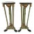 Late 19th Century Pair of Carved Wood Pedestal Stands With Green & Gold Painted Finish For Sale