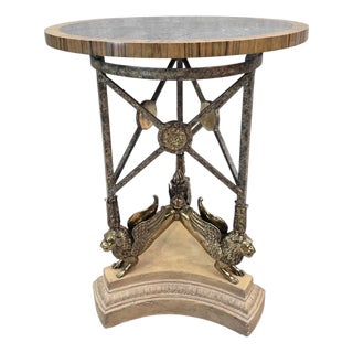 Vintage Brass and Lipstone Griffin Occasional Table by Maitland-Smith For Sale