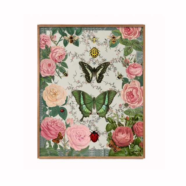Not Yet Made - Made To Order "Victorian Garden," Butterfly, Ladybug, and Botanical Pattern Collage For Sale - Image 5 of 6