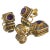 Asian Vintage Amethyst Pendant Necklace & Earrings Set in Vermeil Cloisonné For Sale - Image 3 of 5