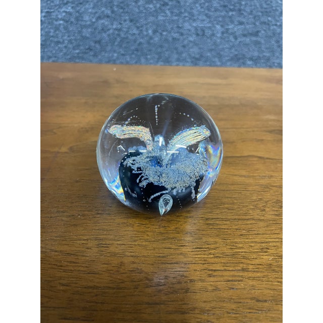 Black Apple Art Glass Paper Weight For Sale - Image 9 of 9