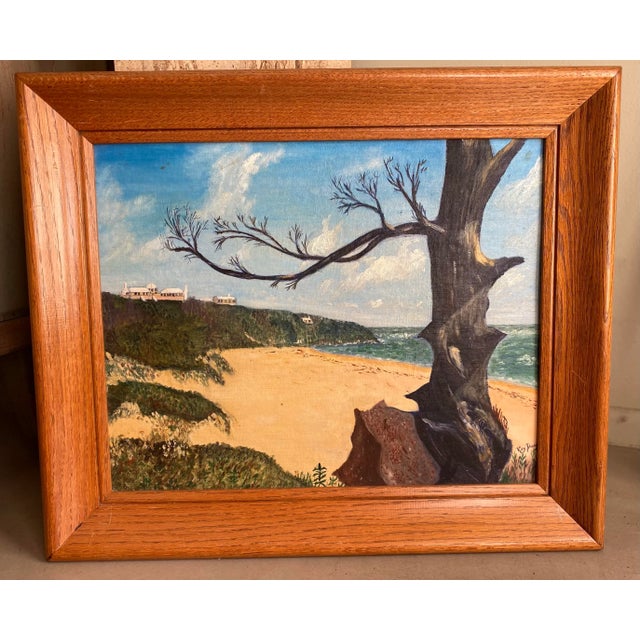 Paint Mid 20th Century Bahama Beach Scene Oil Painting, Framed For Sale - Image 7 of 7