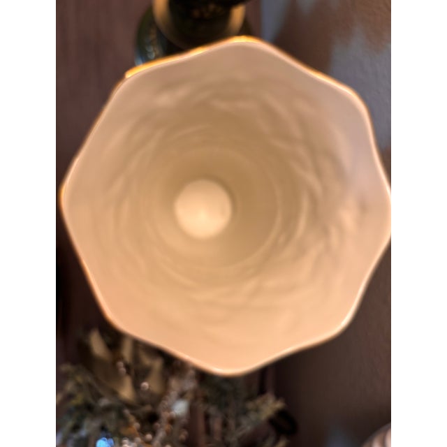 Lenox Lenox Embossed Ivory Floral Vase With Gold Trim – Large Decorative Ceramic Vase For Sale - Image 4 of 4