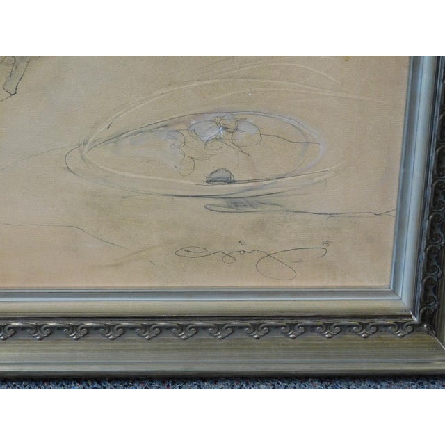 Jurgen Gorg "Zum Wohl" Acrylic on Canvas Custom Framed Hand Signed Make Offer For Sale - Image 4 of 7