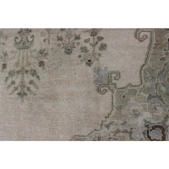 Floral Medallion Turkish Oushak Rug in Green/Gray, Blush, Charcoal, and Silver 5' X 7'2 For Sale - Image 9 of 11