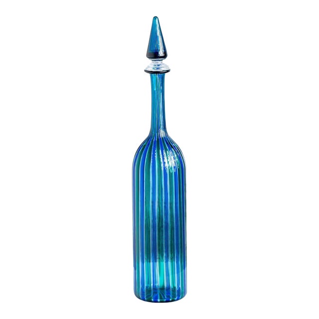 Blue-Green Venini Carafe, Italy 1979 For Sale