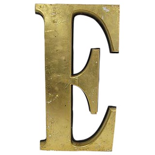 Large Gold English Pub Letter 'E' Sign For Sale
