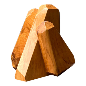 Vintage MCM Faceted Wood Sculpture