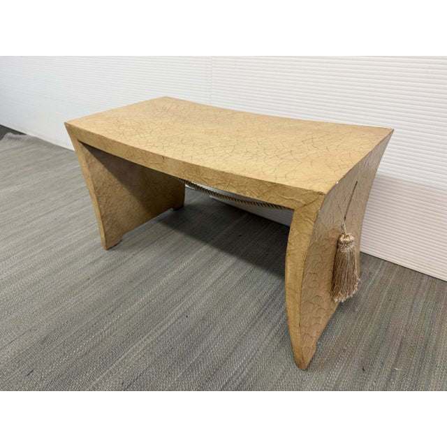 Baker Furniture Company Thomas Pheasant for Baker Vintage Bench With Tassels For Sale - Image 4 of 12