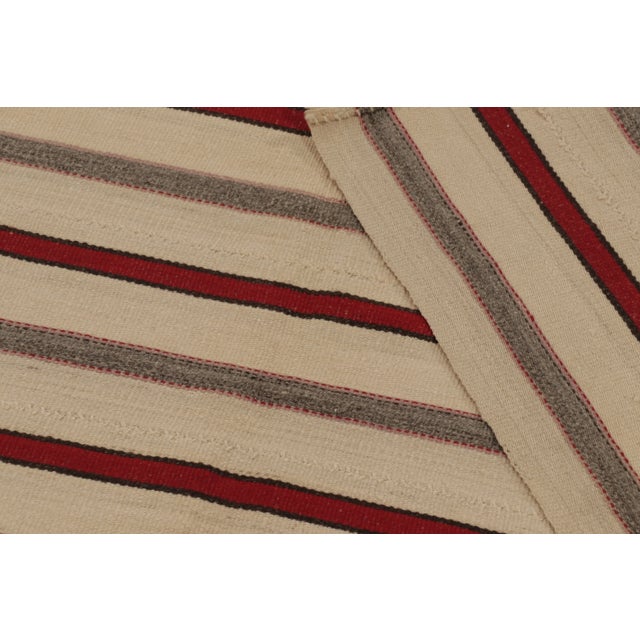 Rug & Kilim's Contemporary Rez Kilim With Beige & Red Striped Design For Sale - Image 11 of 11