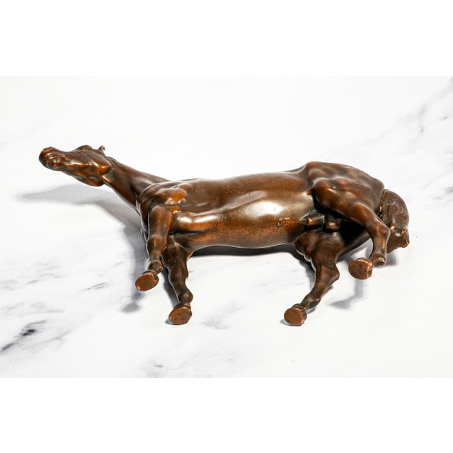 Lovely Antique Cast Metal Jennings Brothers Horse Statue Sculpture Equestrian For Sale - Image 11 of 11