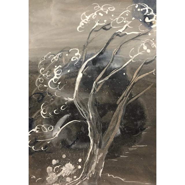 Mid-Century Modern 1947 Garden Scene Painting by William Palmer For Sale - Image 3 of 5