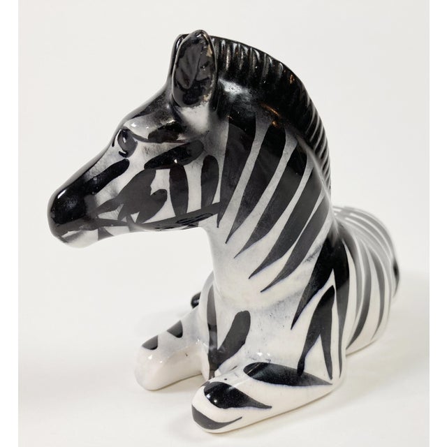 Vintage Ceramic Seated Zebra Figure For Sale In Kansas City - Image 6 of 7