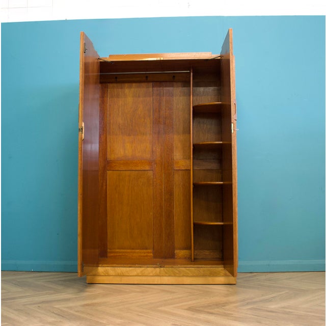 Vintage Art Deco Burr Walnut Wardrobe, 1930s For Sale - Image 3 of 10