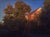 York St. by Raymond Bonilla | Acrylic on Panel House surrounded by trees at dusk. For Sale